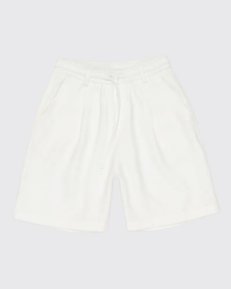 Paolo Pecora Milano Jungen-Jogging-Shorts aus Baumwolle mit Kordelzug Weiß