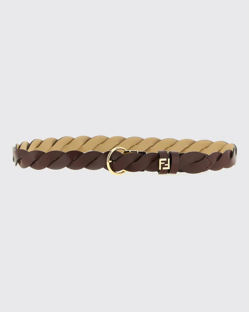 Fendi FF Wendegürtel aus geflochtenem Leder Bunt