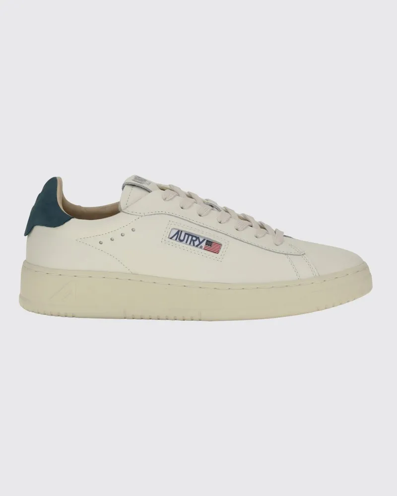 AUTRY Dallas Low zweifarbige Sneakers aus glattem Kalbsleder mit Logo Blau