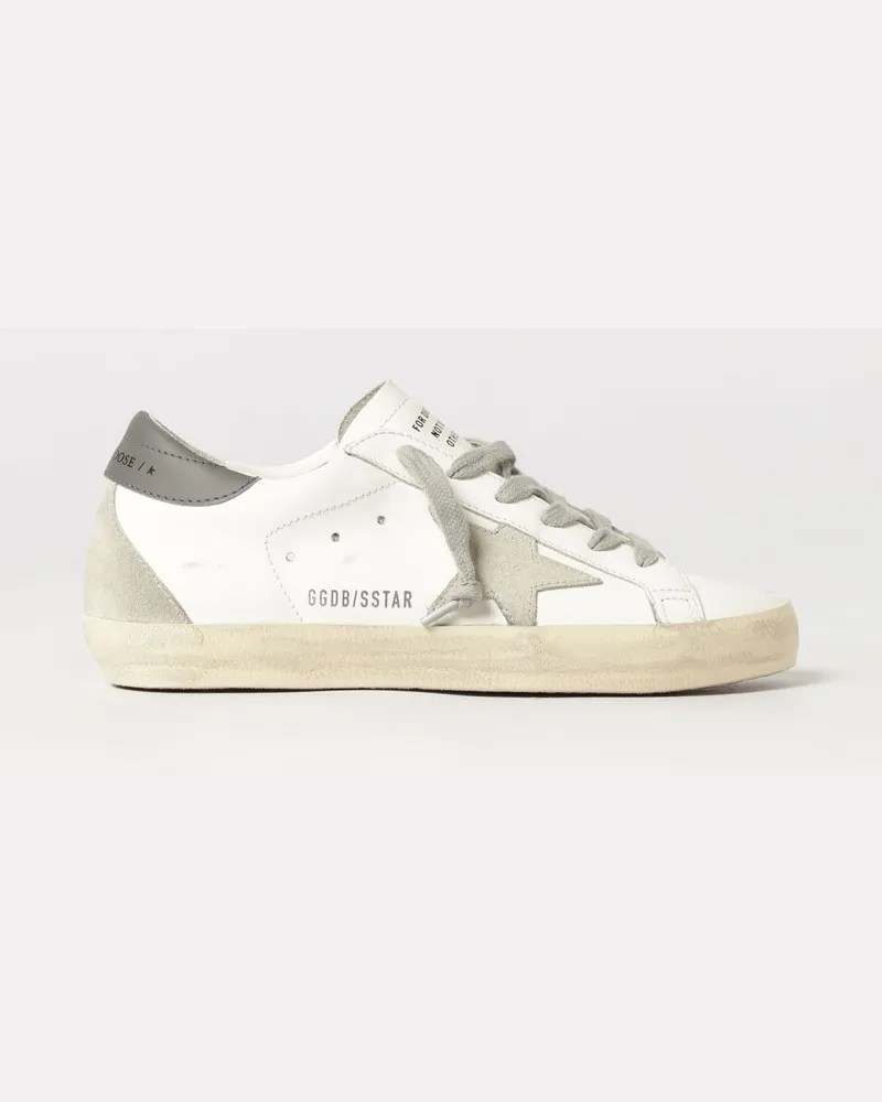 Golden Goose Super-Star Sneakers aus Rindsleder mit Distressed-Effekt Grau