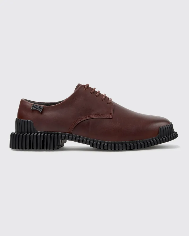 Camper Pix Derby-Schuhe aus Glattleder mit XL Extralight-Sohle und niedrigem Absatz Burgunderrot