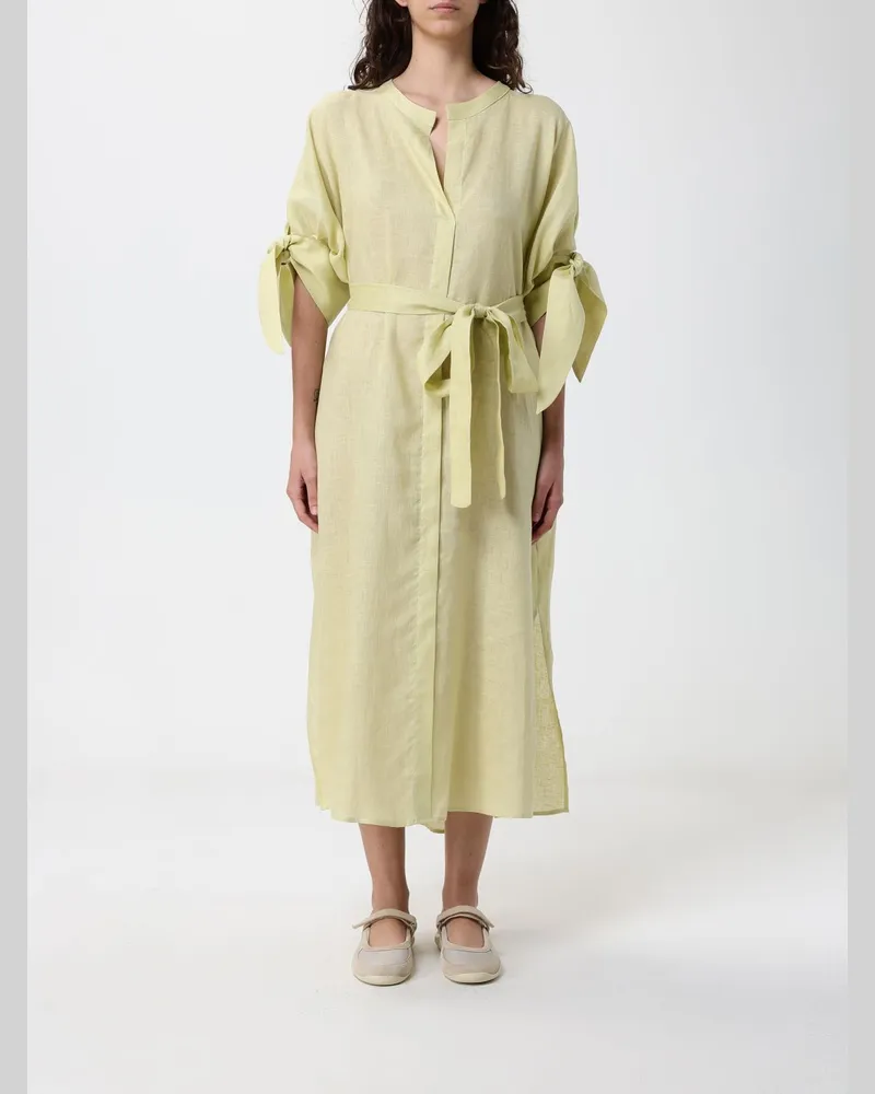 MEIMEIJ Chemisier-Kleid aus Leinen Limette