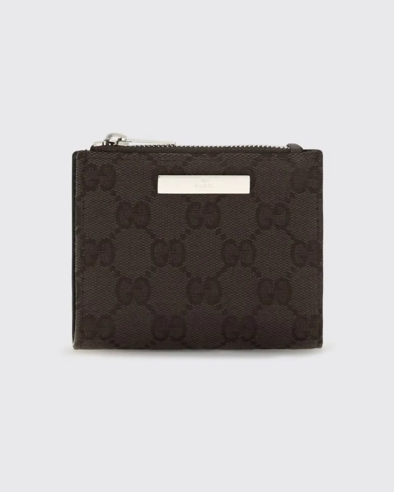 Gucci Bifold-Geldbörse aus Jacquard-Stoff mit GG-Monogramm Kakao