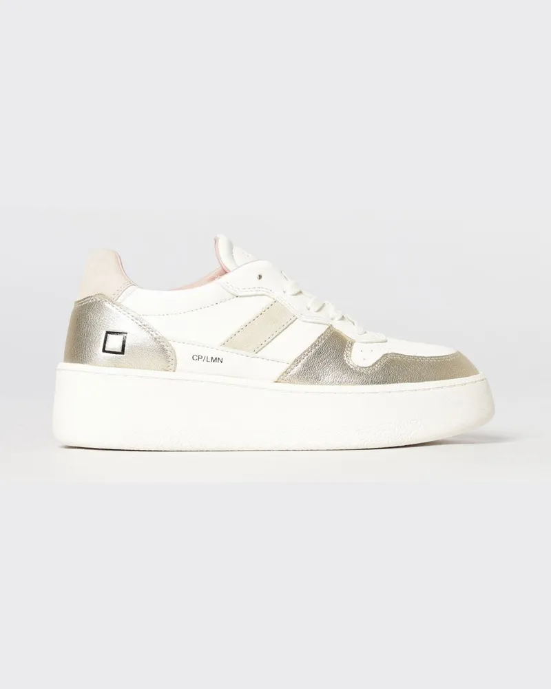 D.A.T.E. Plateau-Sneakers aus Leder Platinum
