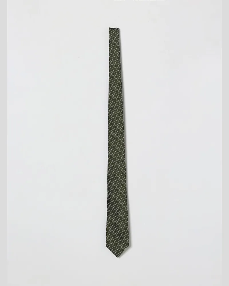 Emporio Armani Seidenkrawatte mit Jacquard-Wellenmuster Grün