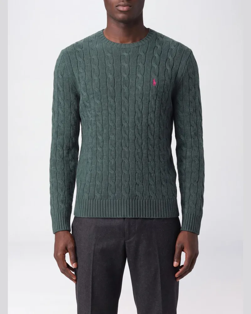 Ralph Lauren Pullover mit Rundhalsausschnitt aus Wolle und Kaschmir mit gesticktem Pony-Logo Grün