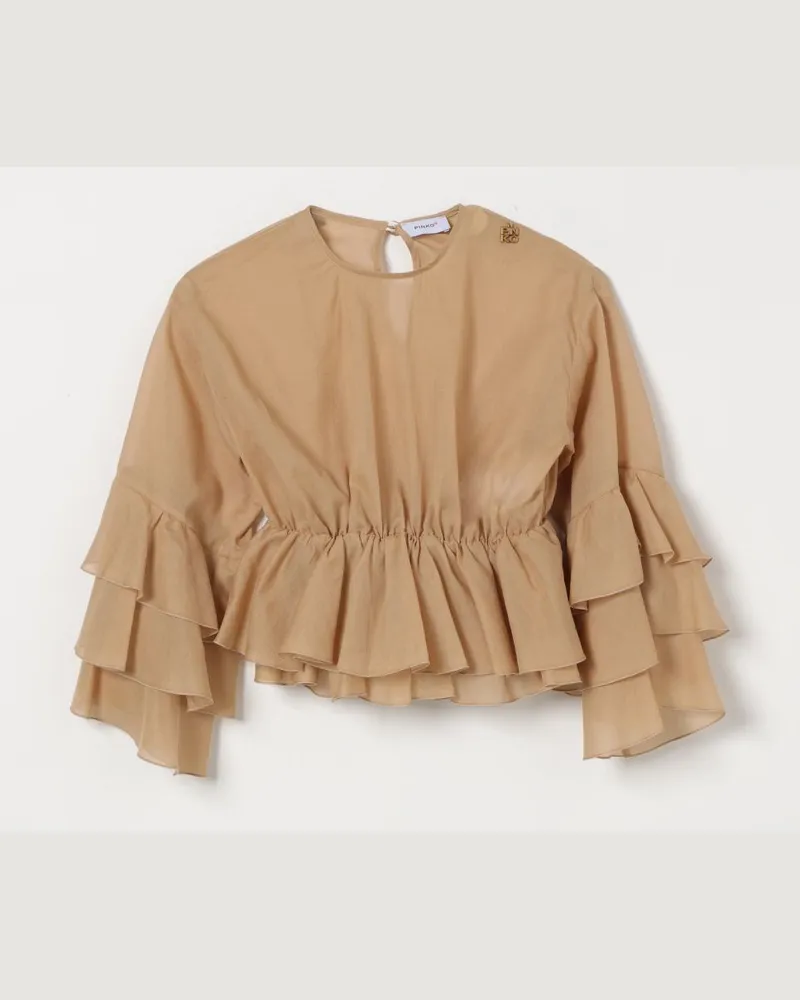 Pinko Bluse mit Rüschen Kaffee