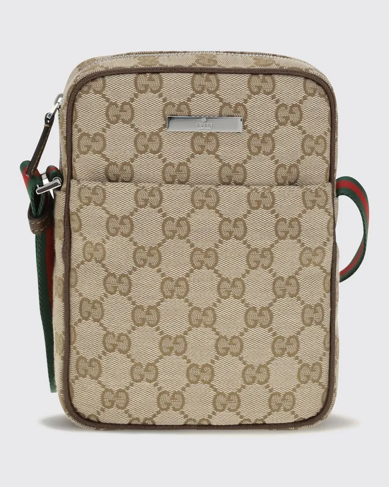 Gucci Mini-Umhängetasche aus GG Supreme-Stoff mit Monogramm Beige