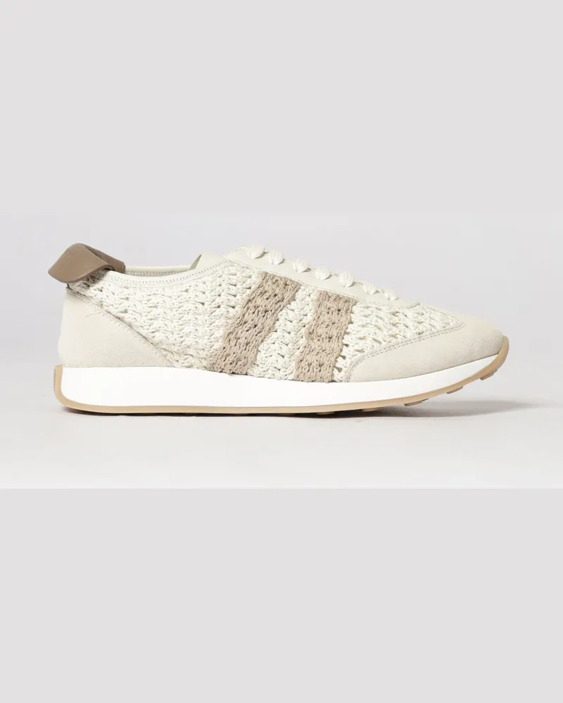 Fabiana Filippi Sneakers aus Häkelbaumwolle und Wildleder Butter