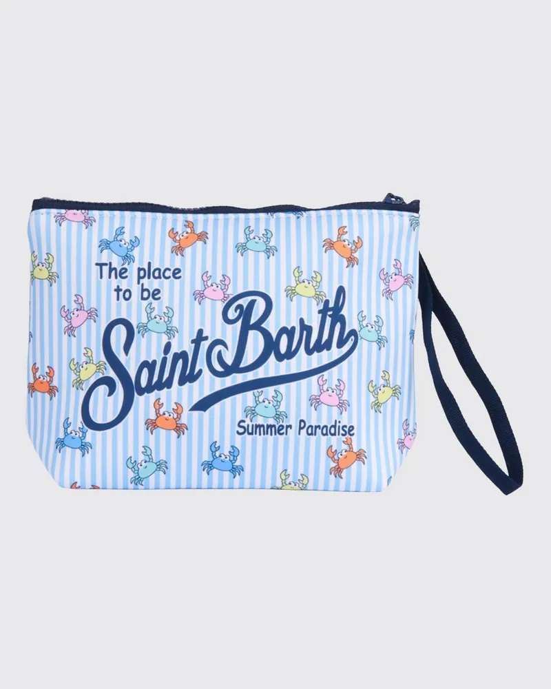 MC2 Saint Barth Aline Pochette aus gestreiftem Polyester Blau