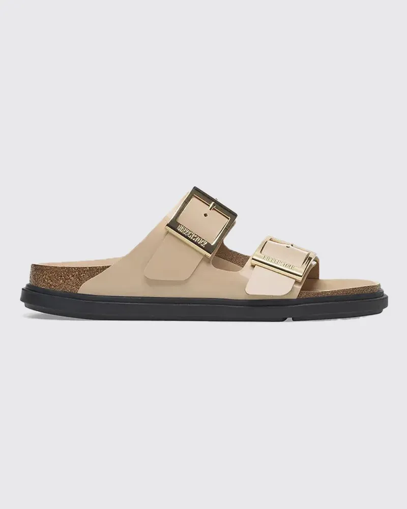 Birkenstock Arizona Droplet Buckle Sandalen aus Lackleder Weiß