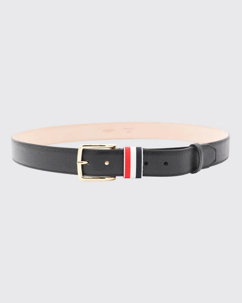 Thom Browne RWB Gürtel aus genarbtem Leder Schwarz