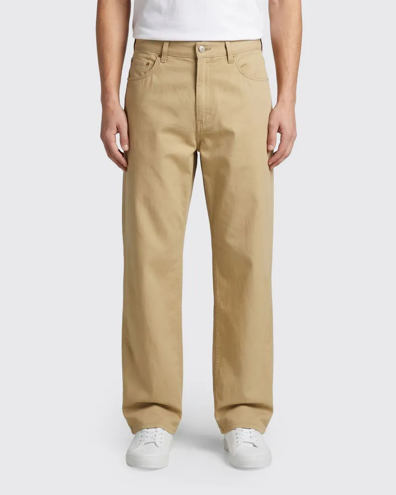 Maison Margiela Weite Baumwollmischung Hose Beige