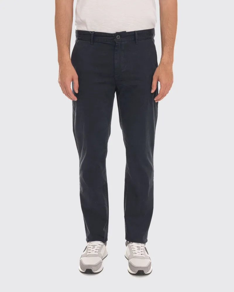 HUGO BOSS Slim-Fit Hose aus Stretch-Baumwolle mit schrägen Eingrifftaschen Blau
