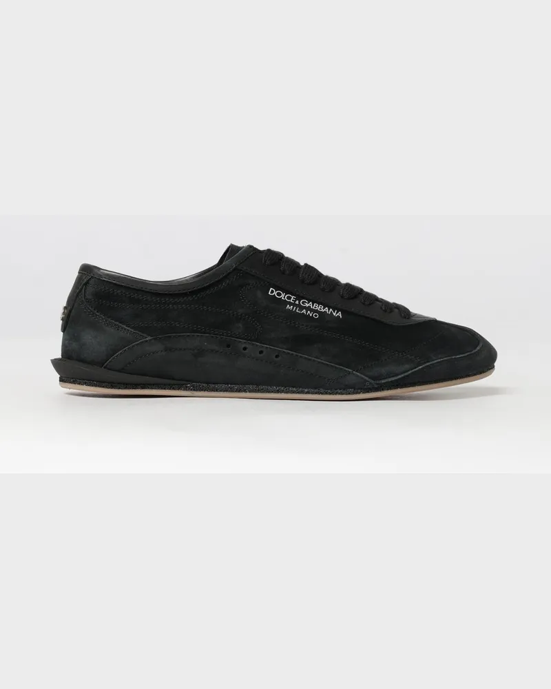 Dolce & Gabbana DOLCE  GABBANA Lipari Dolce & Gabbana Sneaker aus Kalbsveloursleder mit aufgedrucktem Logo Schwarz