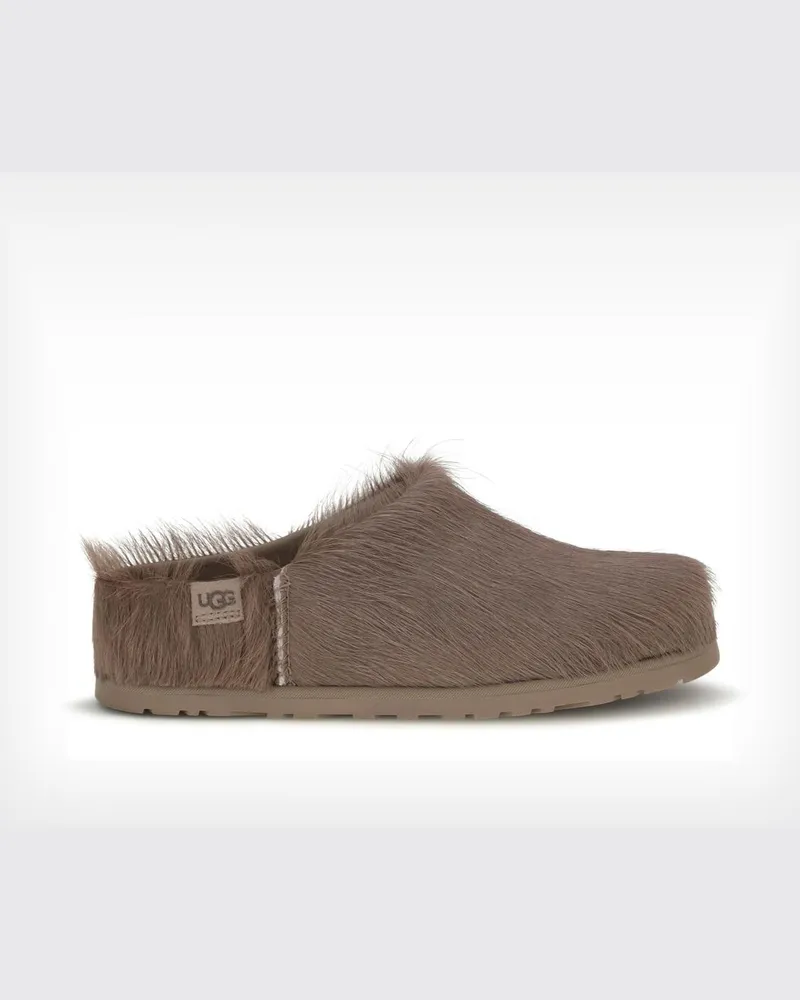 UGG Mules Otzo aus Ponyfell mit runder Kappe und niedrigem Absatz Braun