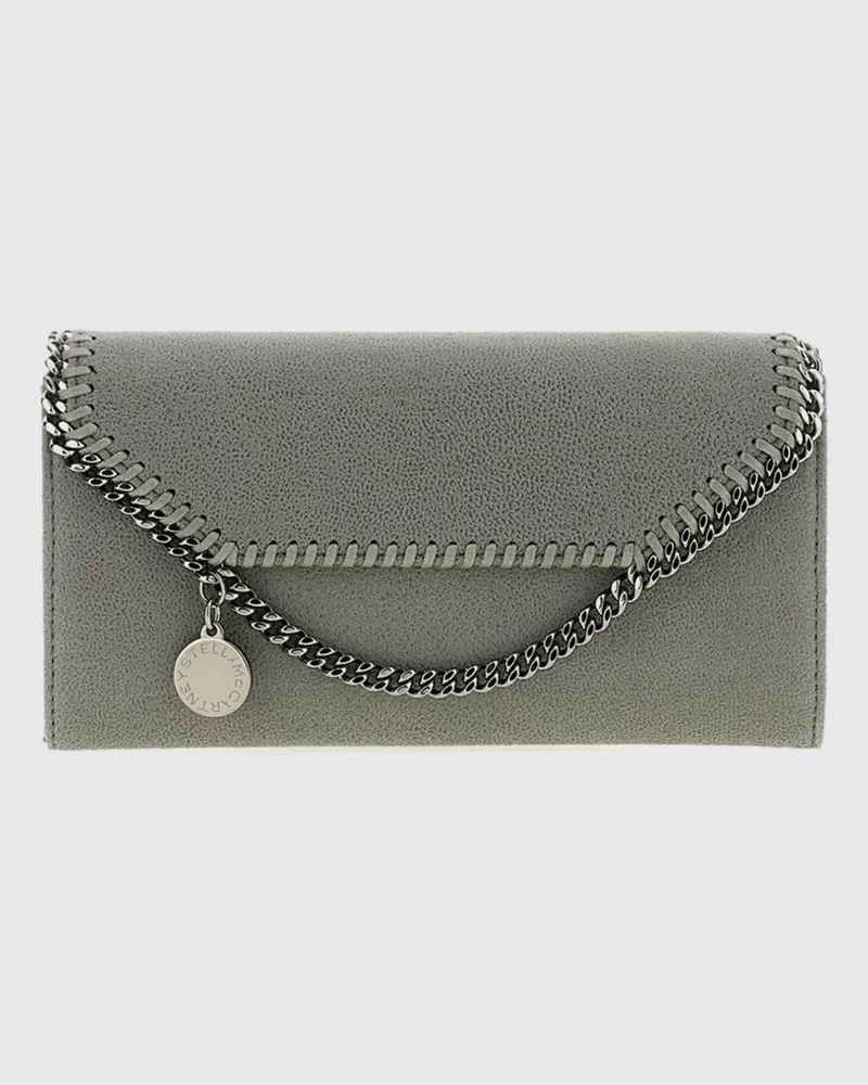 Stella McCartney Falabella Wallet on Chain aus Eco Alter Mat Grau