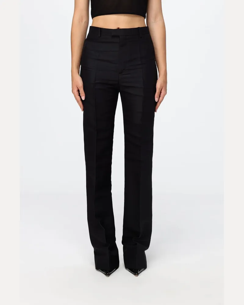 Gucci Ausgestellte Seidenhose mit schmalem, maßgeschneidertem Schnitt Schwarz