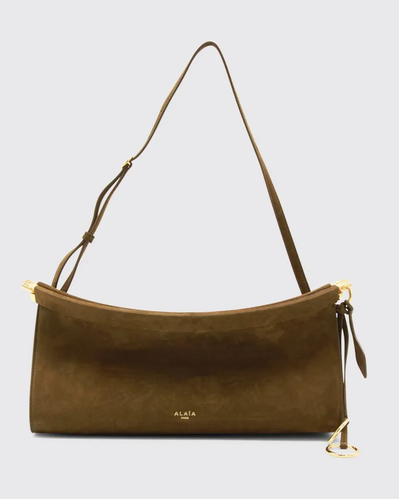 Alaïa Le Click East West Wildledertasche Kaki
