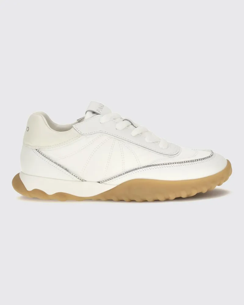 Pinko Gesteppte Low-Top-Sneakers Gea aus Leder und Nylon Weiß