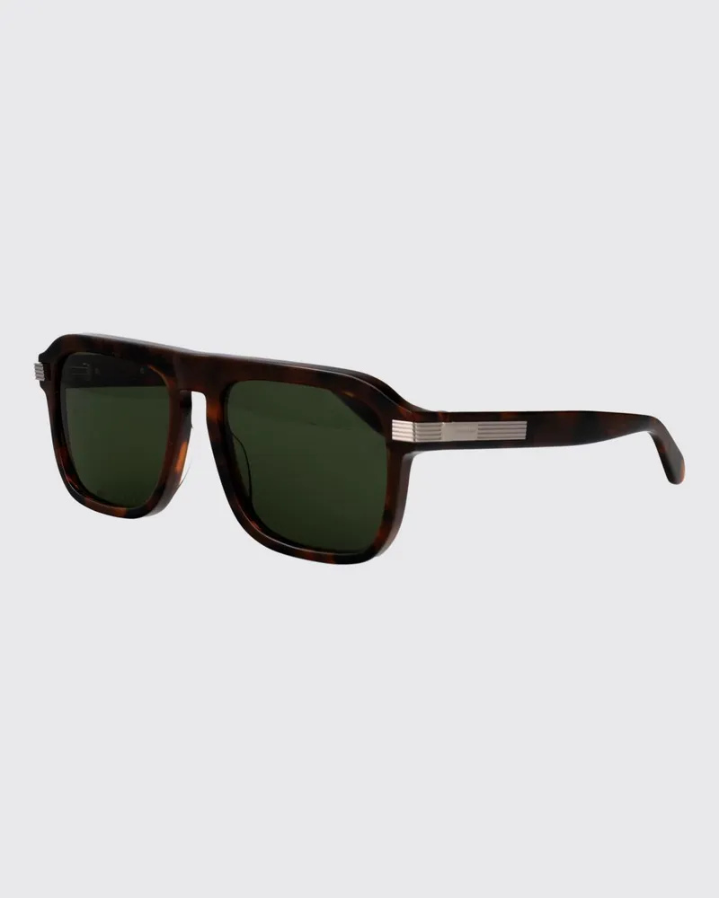 Ferragamo Rechteckige Aviator-Sonnenbrille aus Acetat mit Logo-Schriftzug Braun