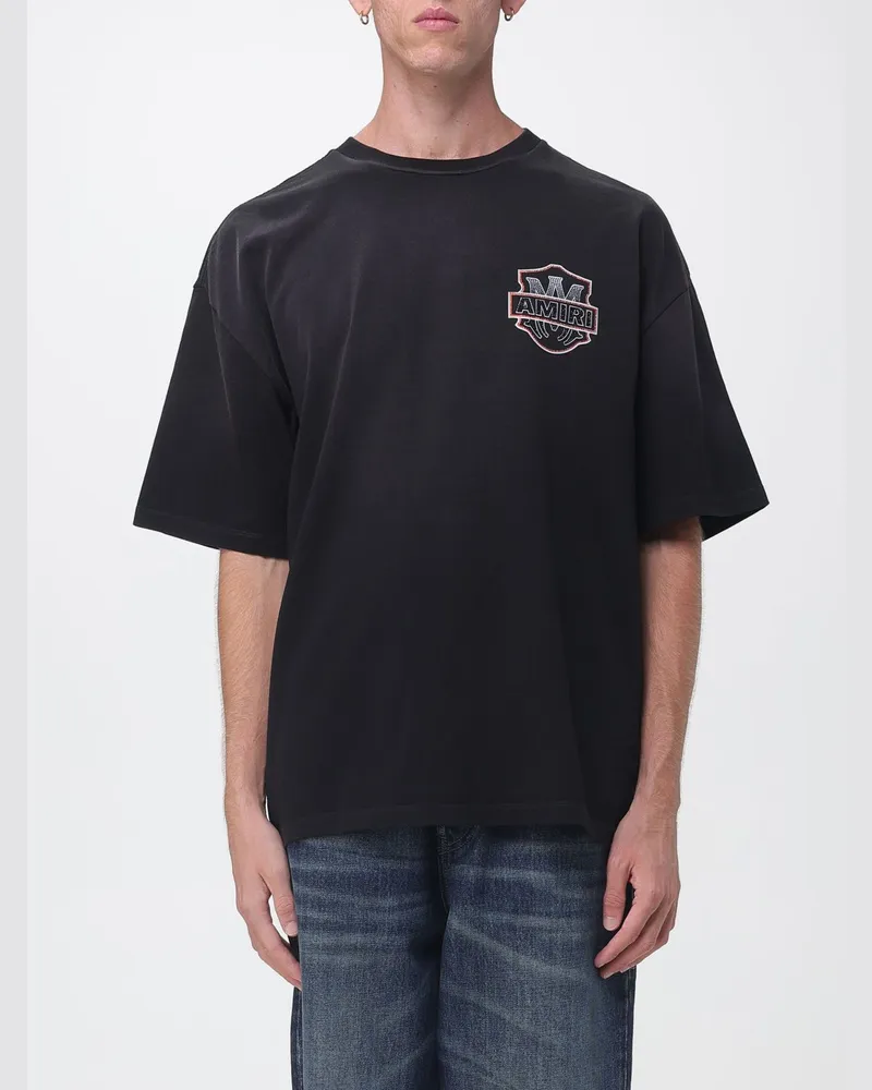 Amiri Relaxed-Fit-T-Shirt von aus Baumwolle mit Kontrast-Logo Schwarz