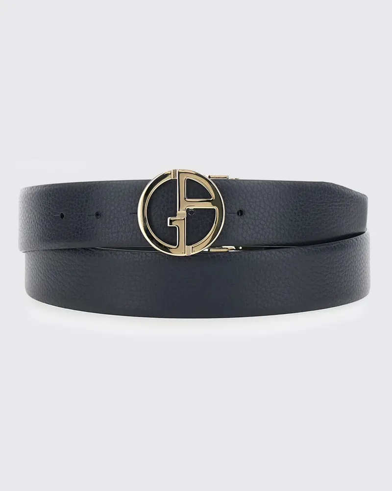Giorgio Armani Wende-Ledergürtel mit Monogramm-Schließe Blau