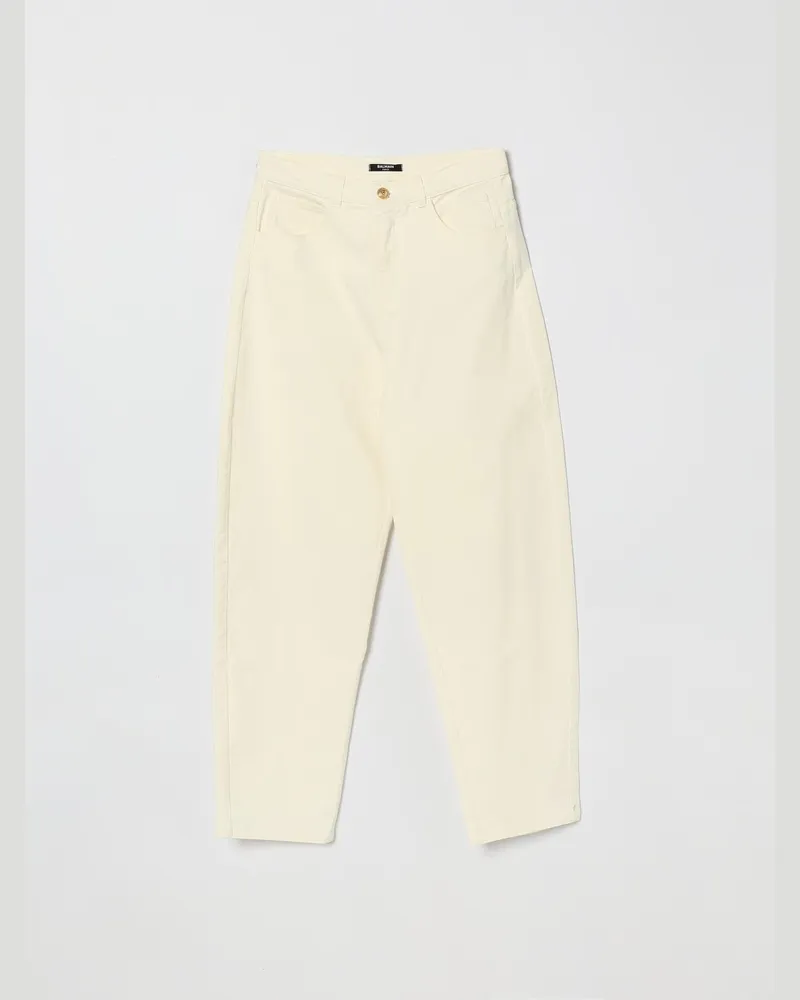 Balmain Stretch-Baumwollhose Weiß