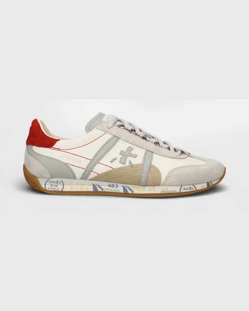 Premiata Jackyx Sneakers aus Leder und Wildleder im Bicolor-Design Weiss