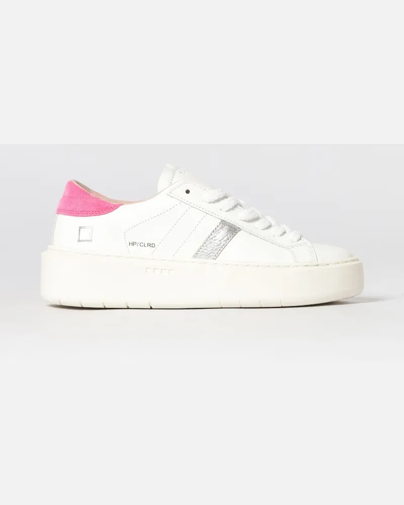 D.A.T.E. Plateau-Sneakers aus Leder Fuchsia