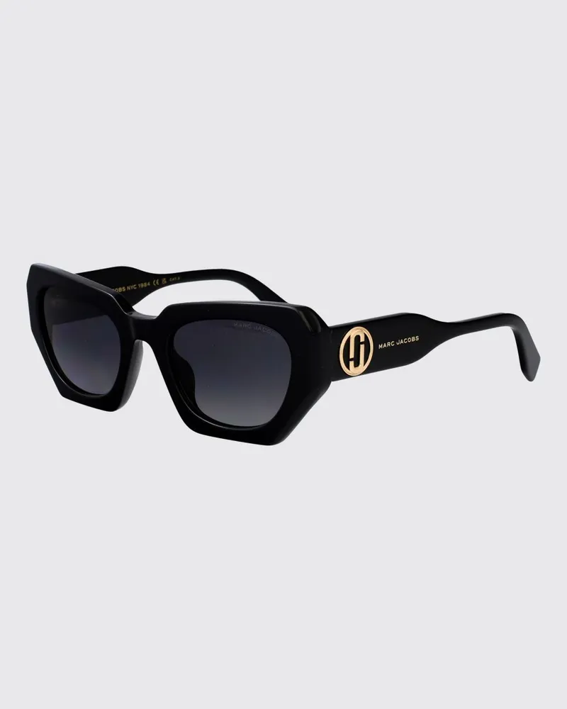 Marc Jacobs Rechteckige Sonnenbrille aus Acetat mit Double J-Logo Schwarz