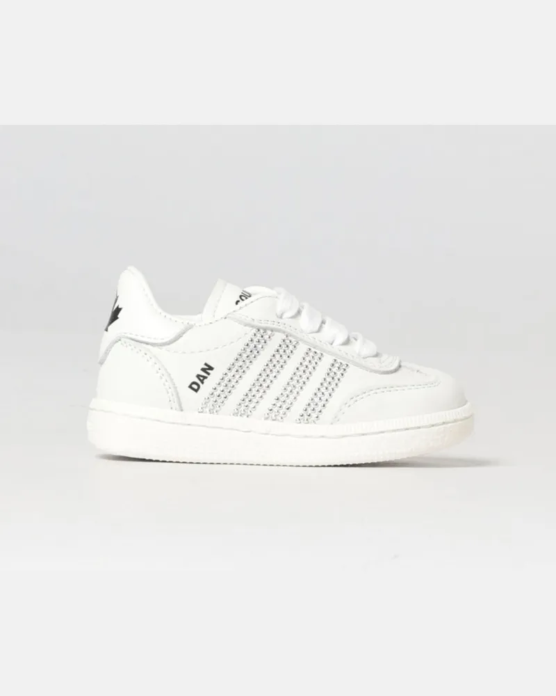 Dsquared2 Leder-Sneakers mit Mikro-Nieten Weiß