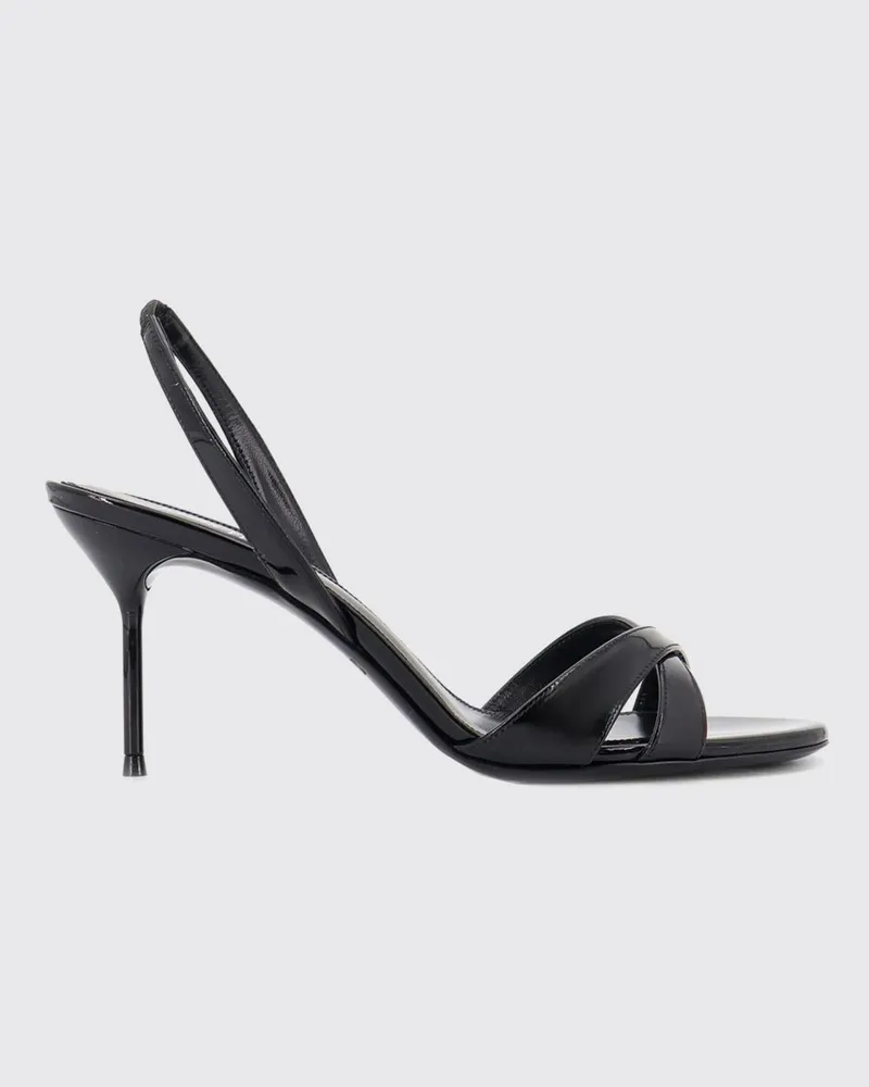 Paris Texas Slingback-Sandalen aus Lackleder mit Stiletto-Absatz Schwarz