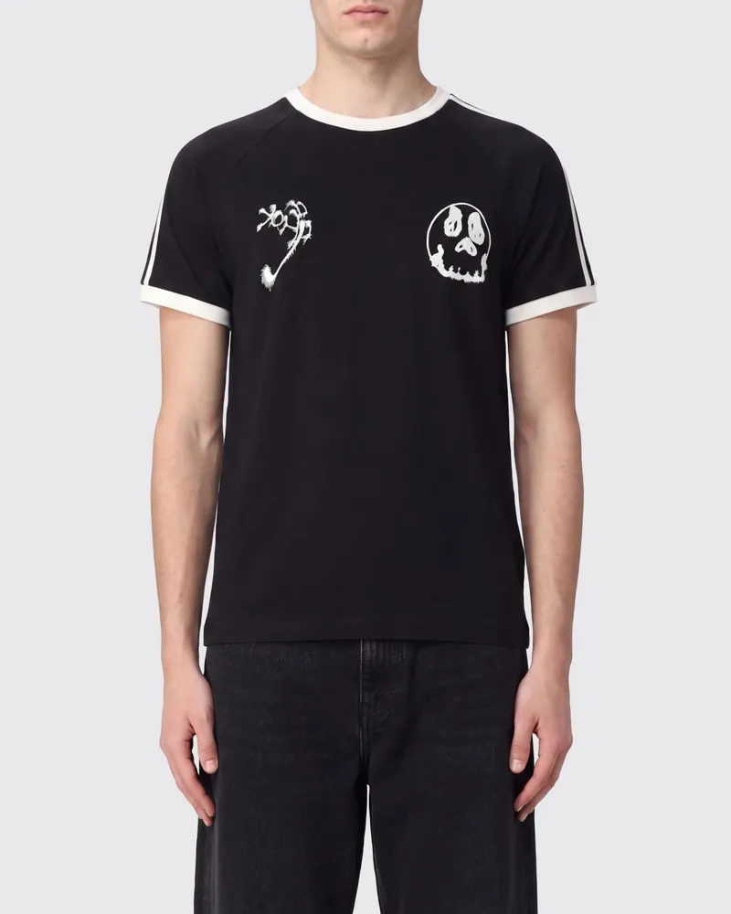 Y-3 Kurzärmeliges T-Shirt aus Baumwolle mit Skull-Grafikprint und Logo Schwarz
