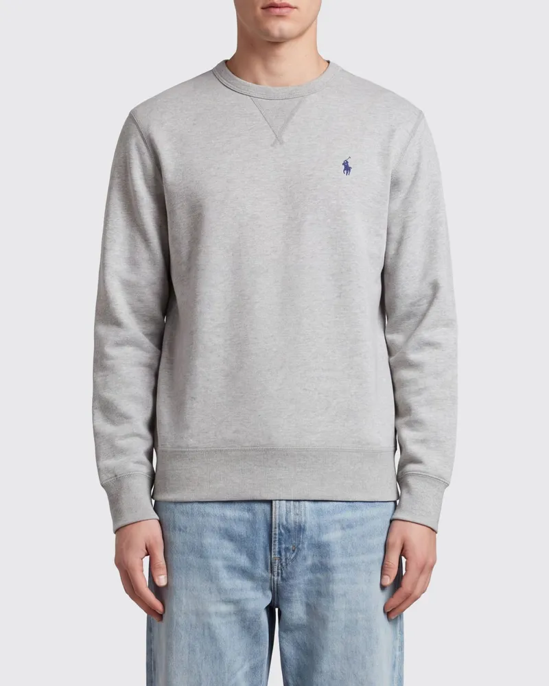 Ralph Lauren Rundhals-Sweatshirt aus Baumwolle mit gesticktem Pony-Logo Grau