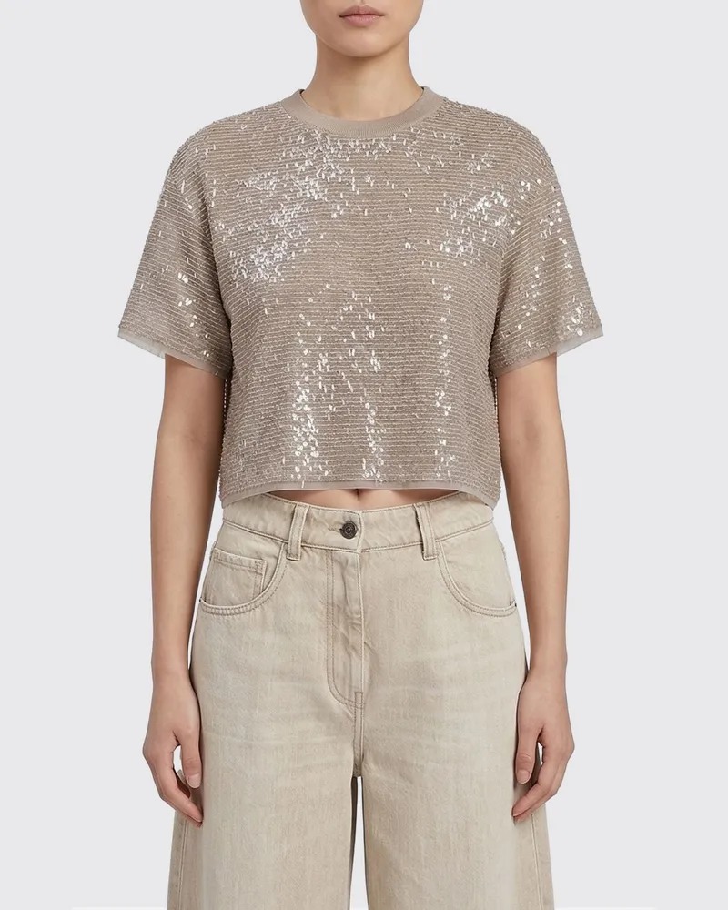 Brunello Cucinelli Pullover damen Silber