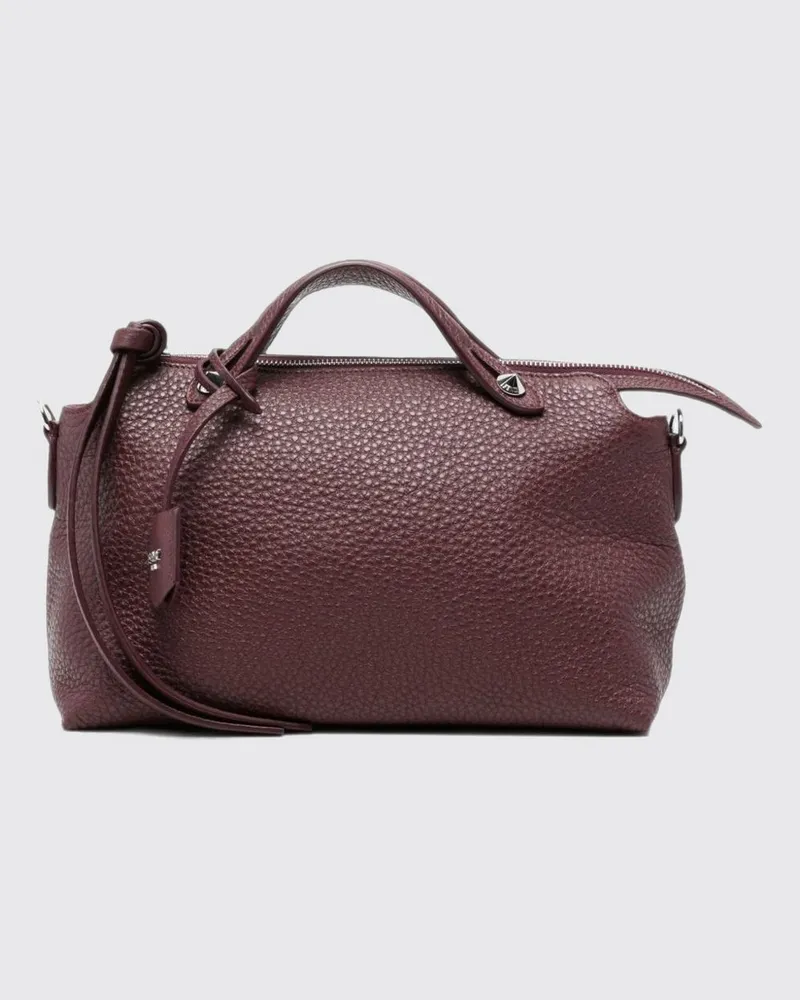 Fendi By The Way Handtasche aus genarbtem Kalbsleder Burgunderrot
