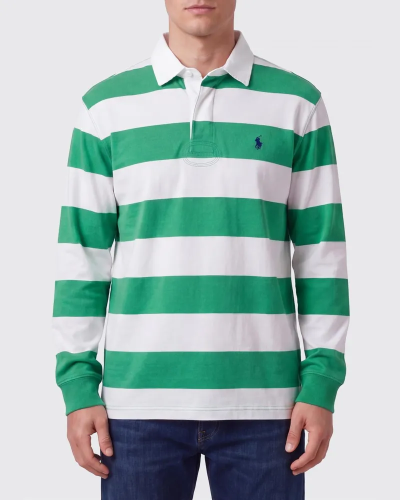 Ralph Lauren Gestreiftes Baumwoll-Polohemd Weiss