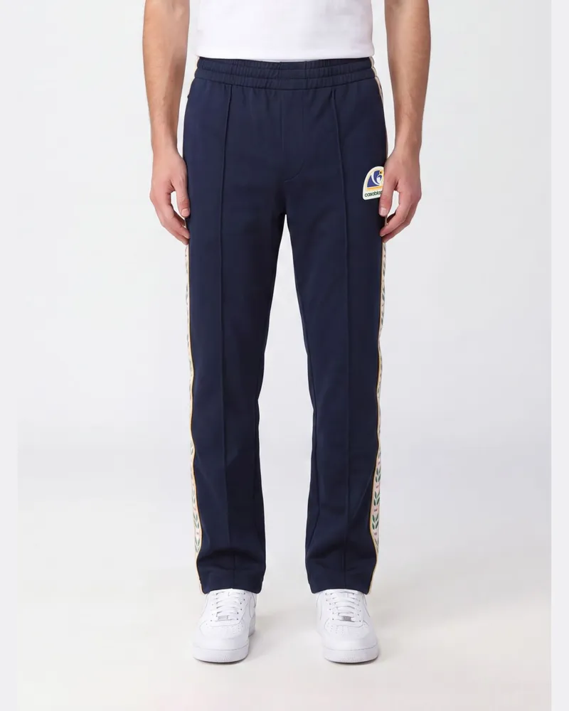Casablanca Paris Slim-Fit-Jogginghose aus Baumwollmischung mit Seitenstreifen Navy