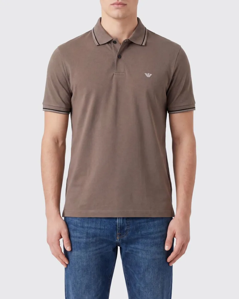 Emporio Armani Baumwoll-Polohemd mit Logo Grau