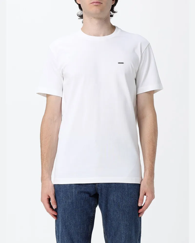 Dsquared2 Slim-Fit-Baumwoll-T-Shirt mit Rundhalsausschnitt und appliziertem Logo Weiß