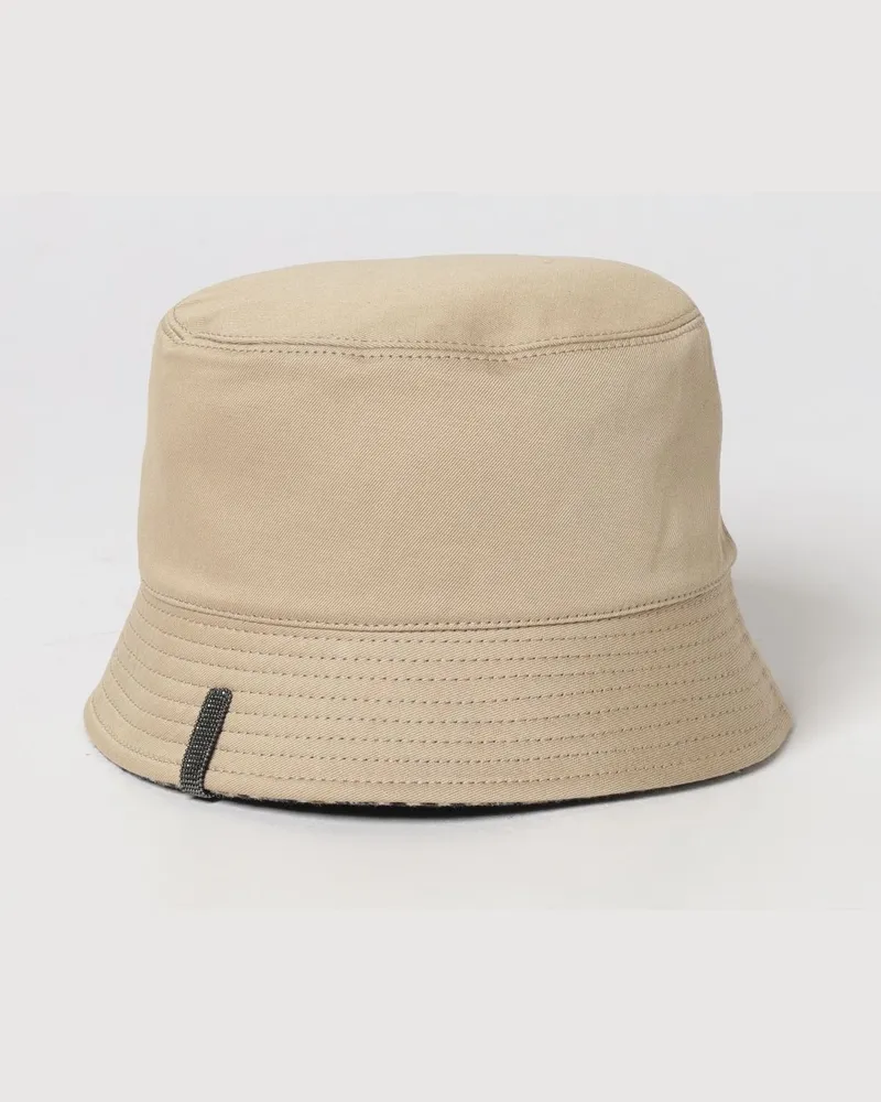 Brunello Cucinelli Bucket Hat von aus Baumwoll-Leinen-Mischung Braun
