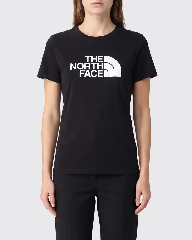 The North Face Slim-Fit-T-Shirt von aus Baumwolle mit Kontrast-Logo Schwarz