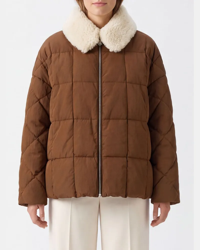 IENKI IENKI Gesteppte Daunenjacke Shearling Arco mit Pelzkragen Braun