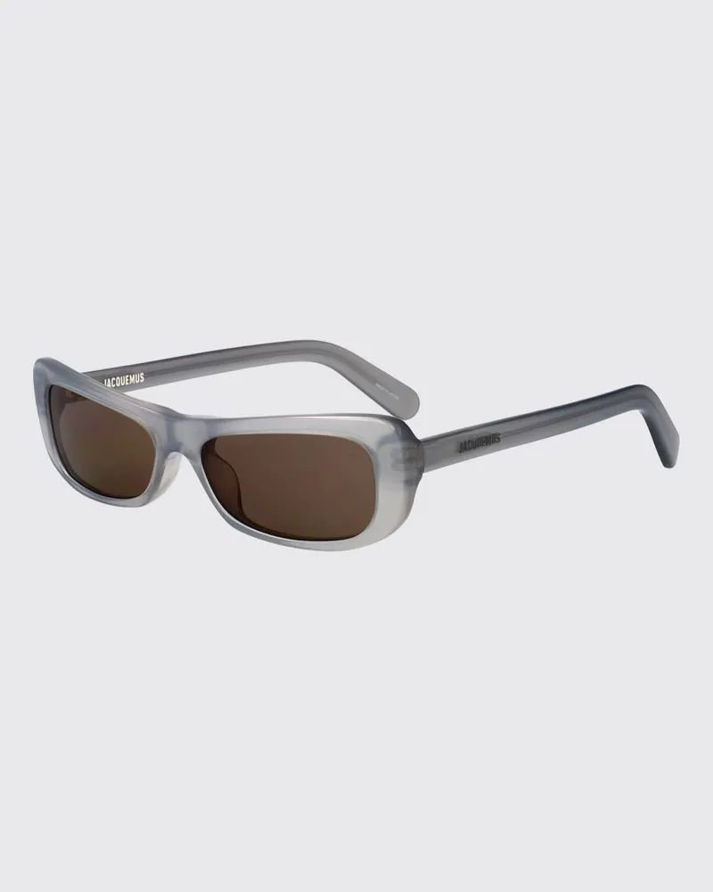 Jacquemus Capri Cat-Eye-Sonnenbrille mit rechteckigem Rahmen aus grauem Acetat Grau