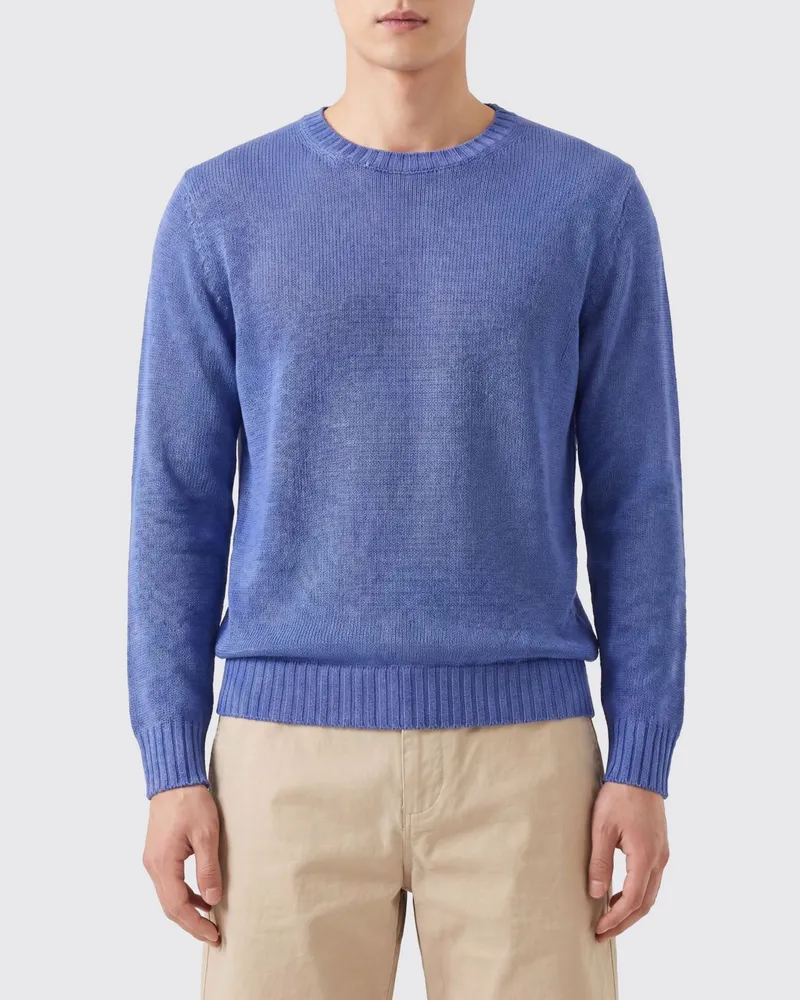 120% Lino Pullover herren Blau