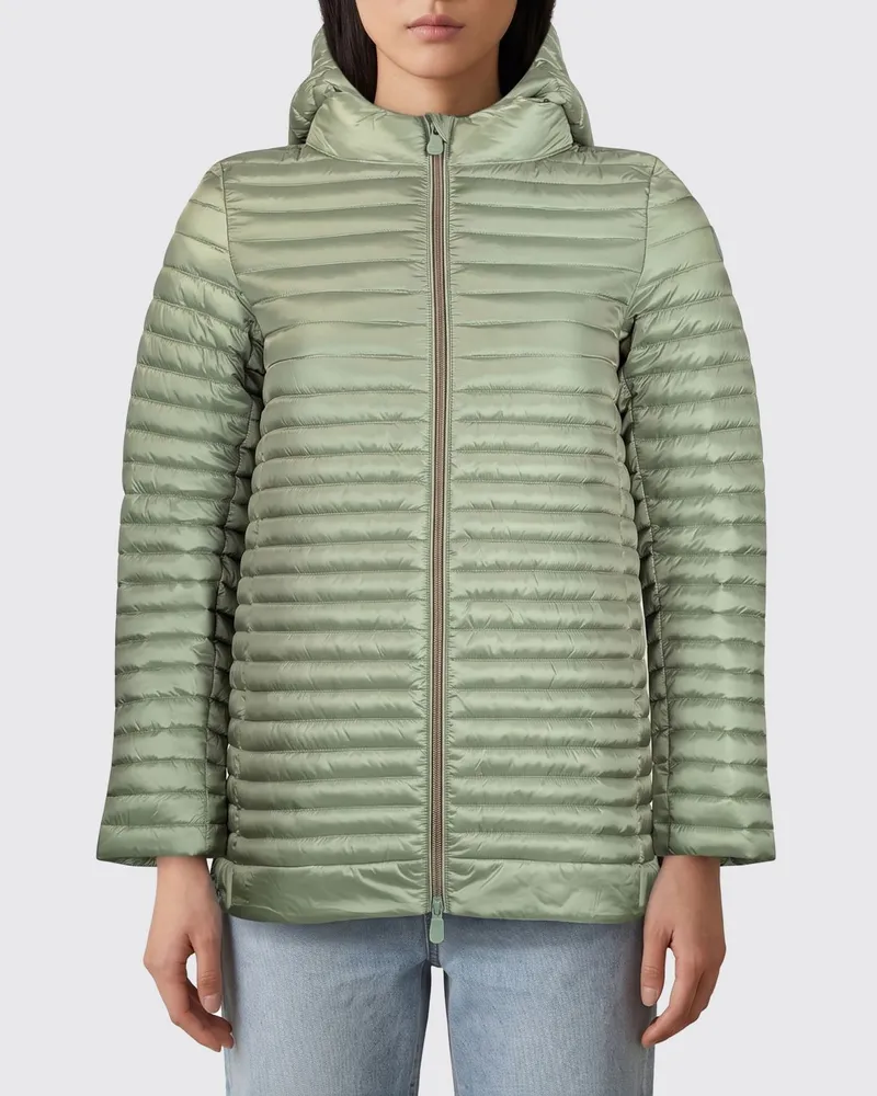 Save The Duck Nylon-Daunenjacke mit Kapuze Grün