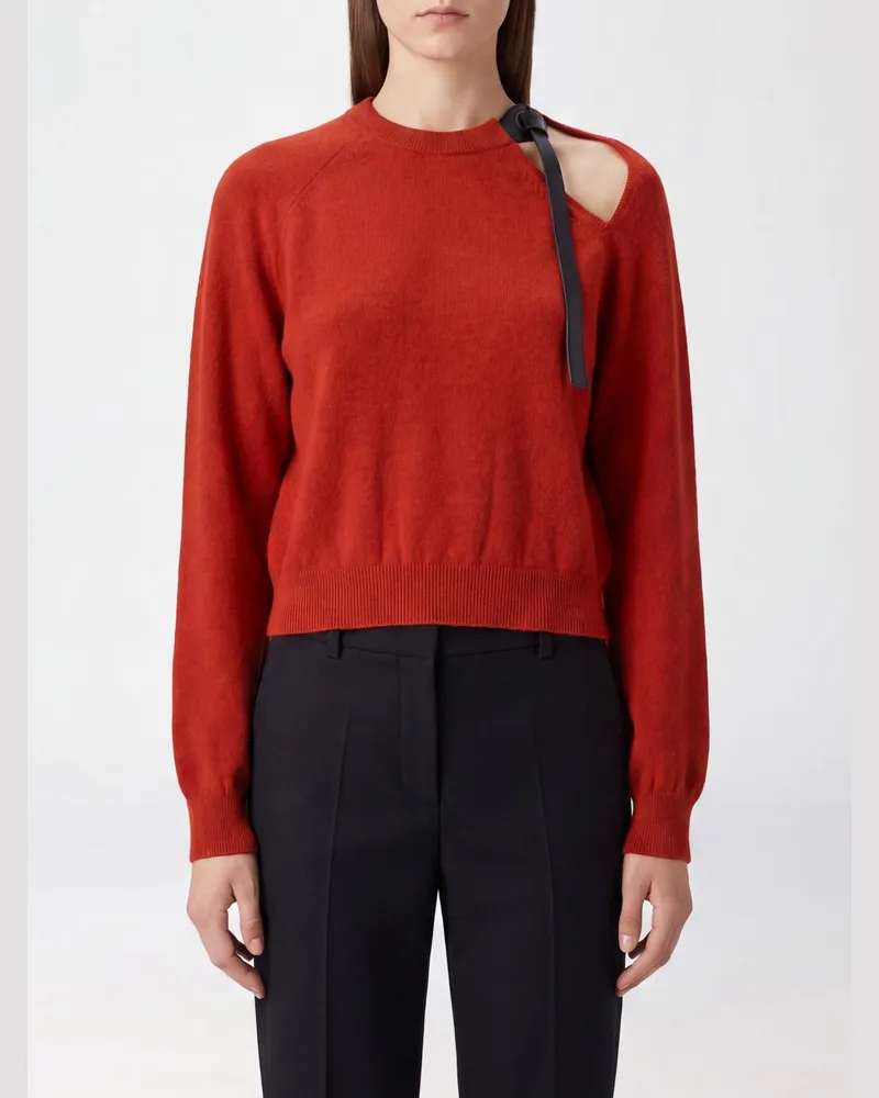 Ferragamo Pullover aus Merinowolle mit Rundhalsausschnitt und Cut-Out-Detail von Brick