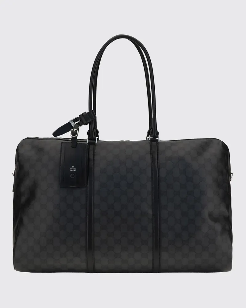Gucci Reisetasche aus Canvas mit GG-Monogramm und Ledergriffen Schwarz