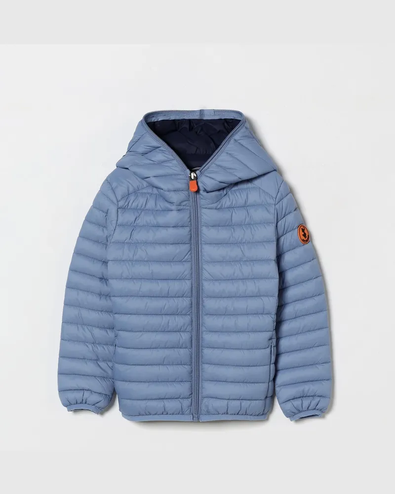 Save The Duck Nylon-Daunenjacke mit Kapuze Hellblau